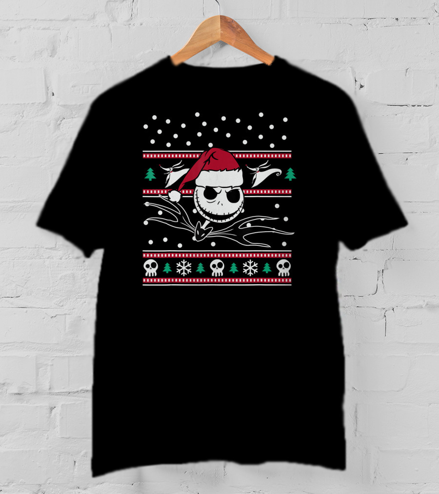 Disney Nightmare Before Christmas Jack Skellington Santa Ugly Christmas T-Shirt