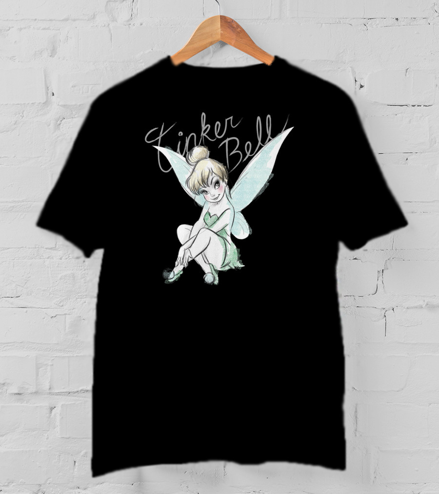 Disney Tinker Bell Fairy Sitting Illustration Tinker Bell T-Shirt