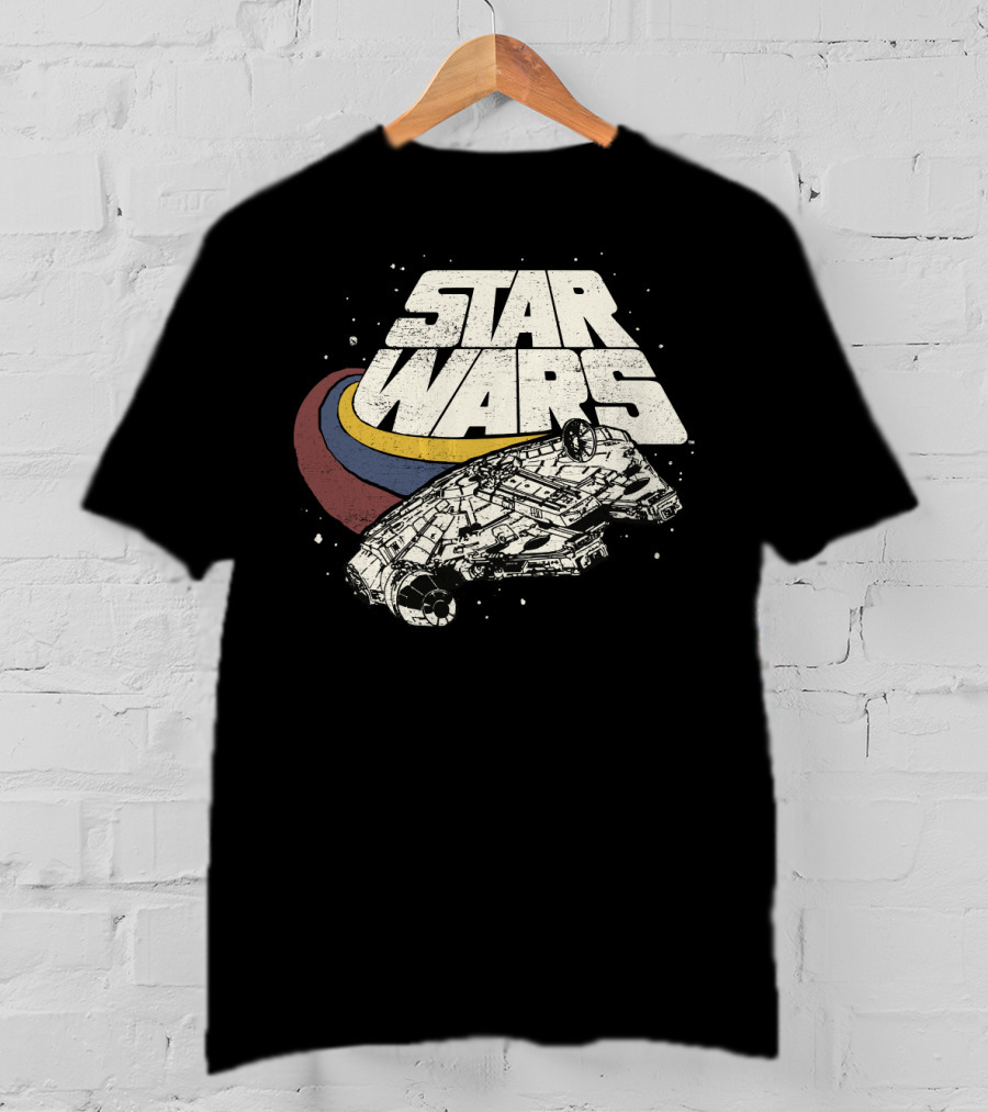 Star Wars Millennium Falcon Retro Three Stripes T-Shirt