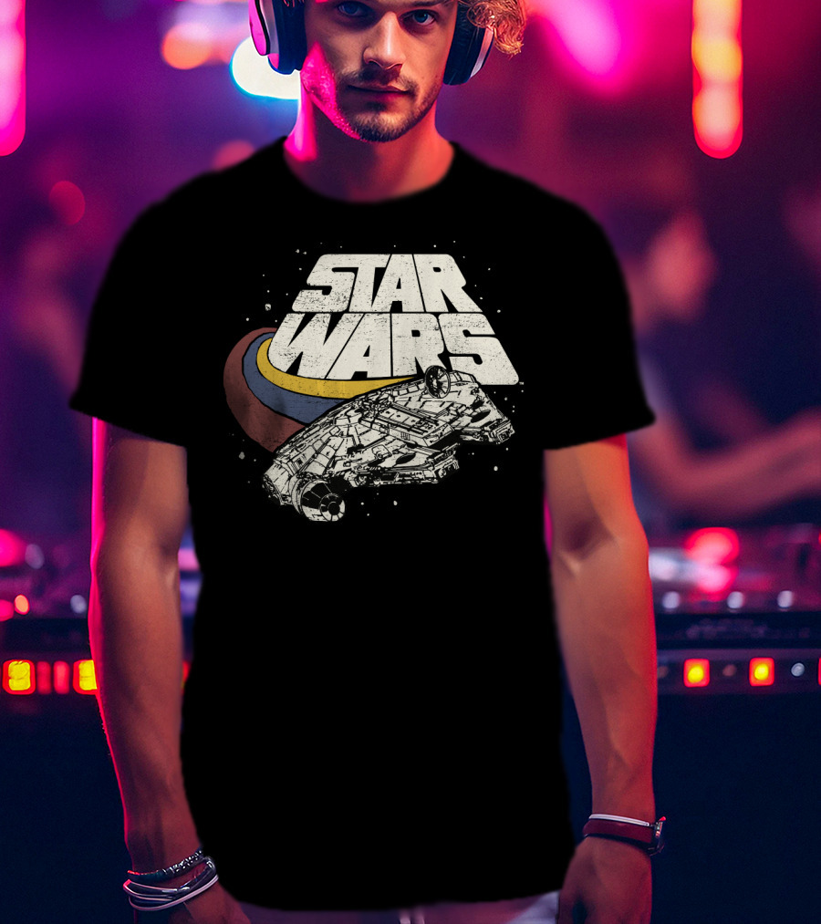 Star Wars Millennium Falcon Retro Three Stripes T-Shirt