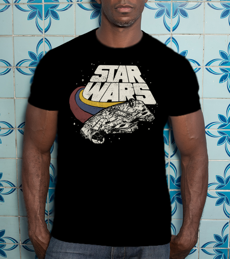 Star Wars Millennium Falcon Retro Three Stripes T-Shirt