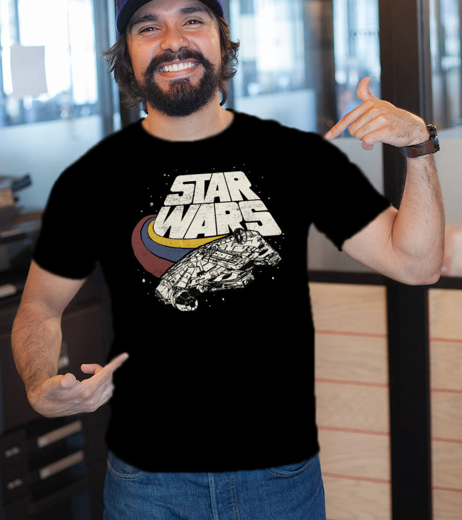 Star Wars Millennium Falcon Retro Three Stripes T-Shirt