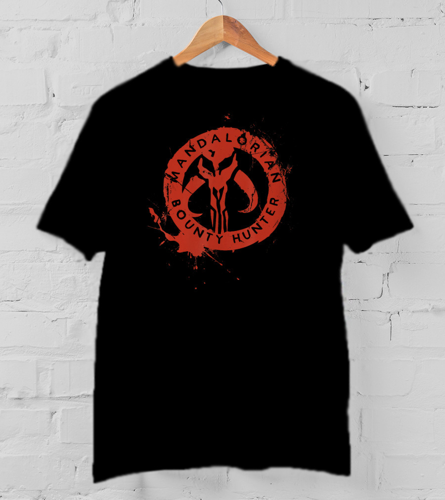 Mandalorian Bounty Hunter Mythosaur Star Wars Stamp T-Shirt