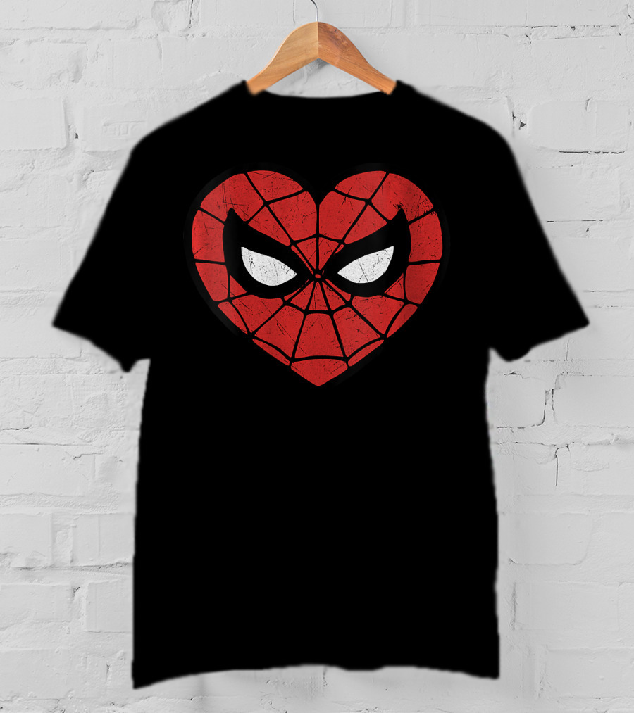 Spider Man Heart Mask Marvel T-Shirt