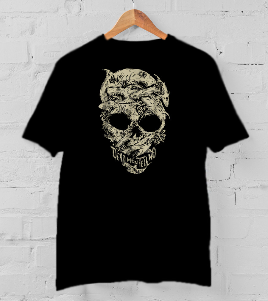 Dead Men Tell No Tales Disney Pirates Shark Skull T-Shirt