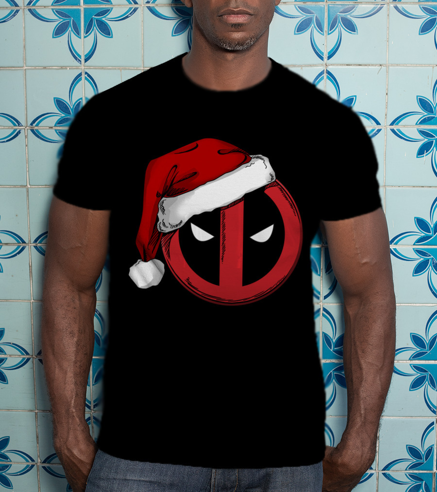Marvel Deadpool Santa Hat T-Shirt
