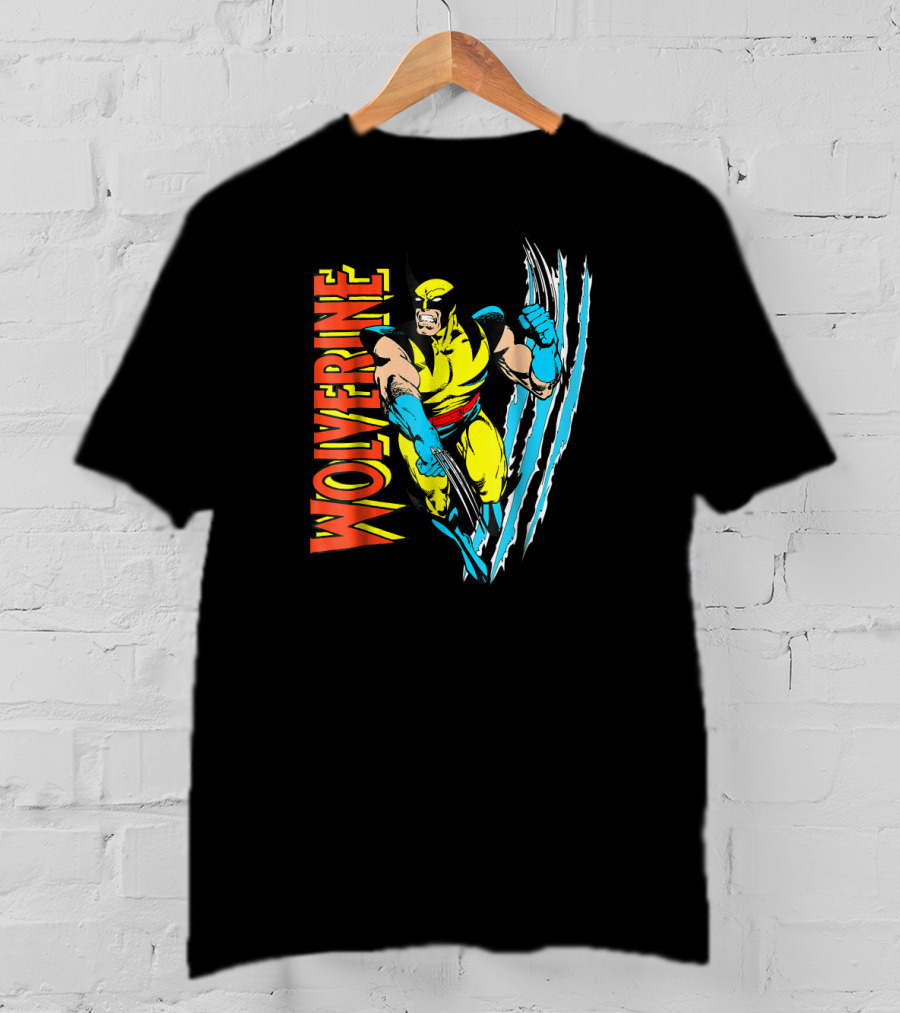 Wolverine X Men Vintage Claw Slice Marvel T-Shirt
