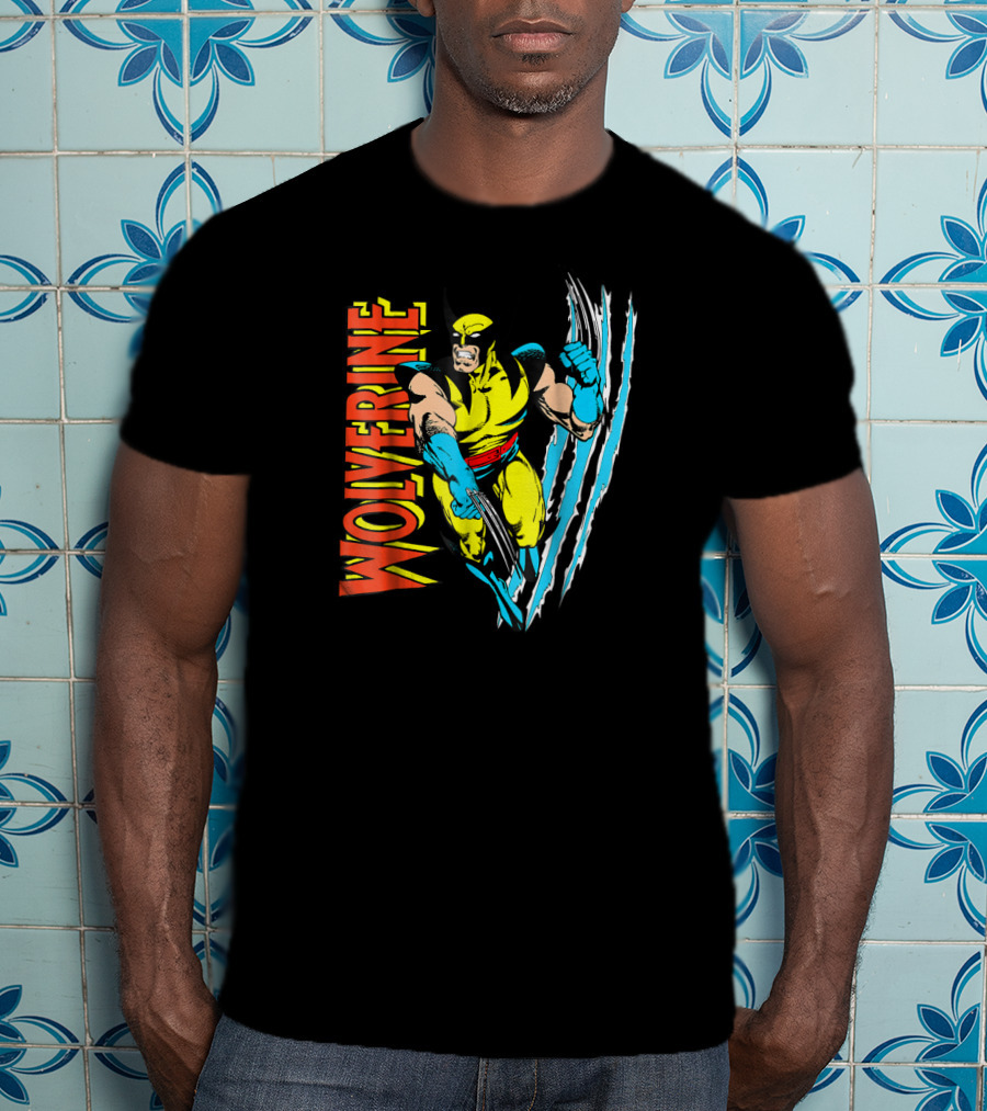 Wolverine X Men Vintage Claw Slice Marvel T-Shirt