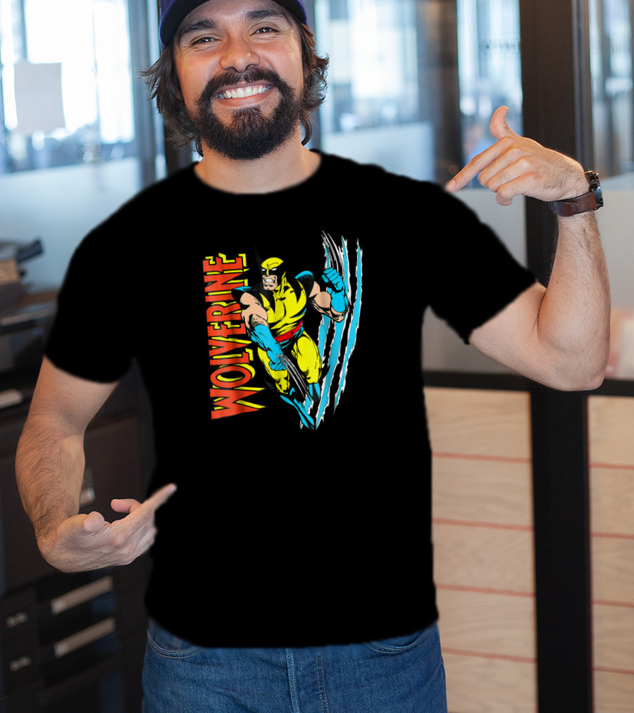 Wolverine X Men Vintage Claw Slice Marvel T-Shirt