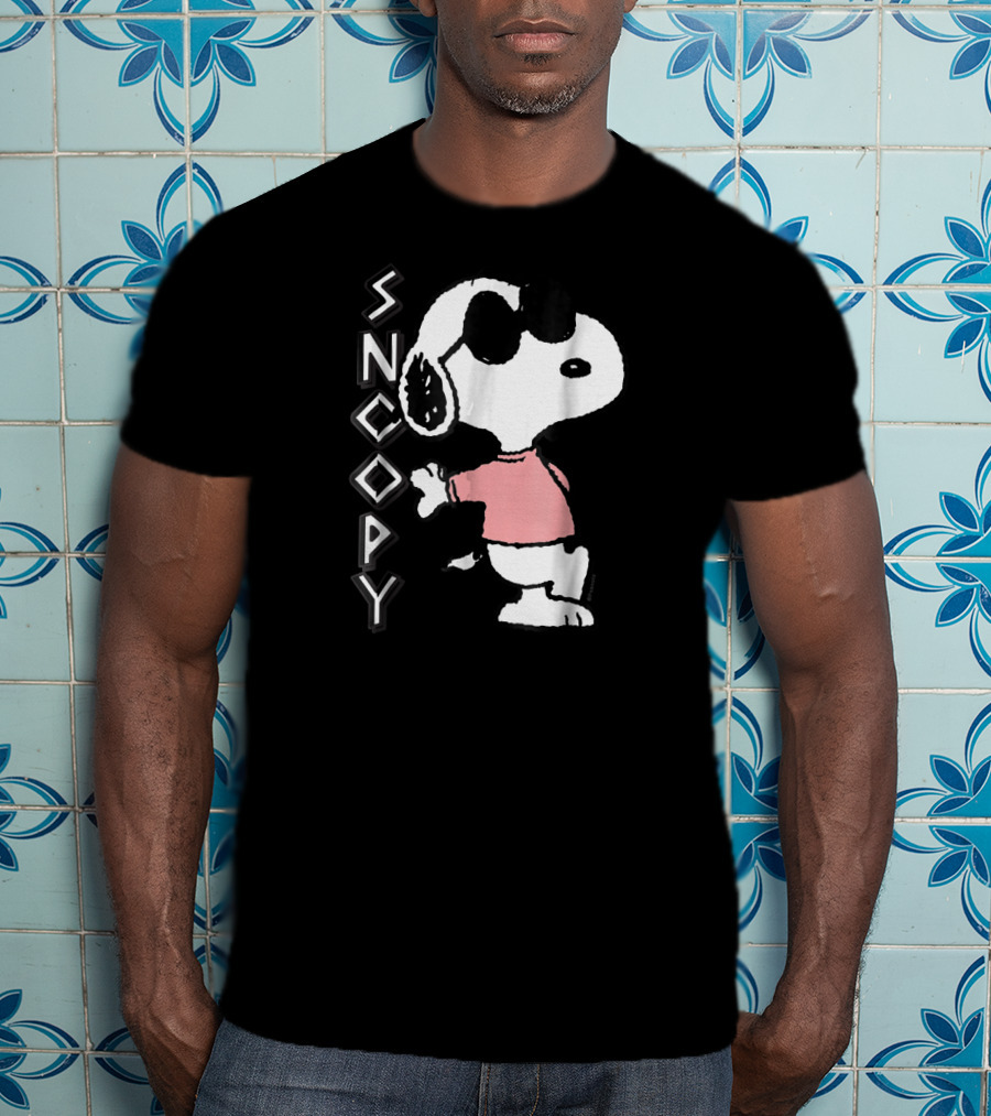 Snoopy In Pink Shirt Cool Peanuts Vibe T-Shirt