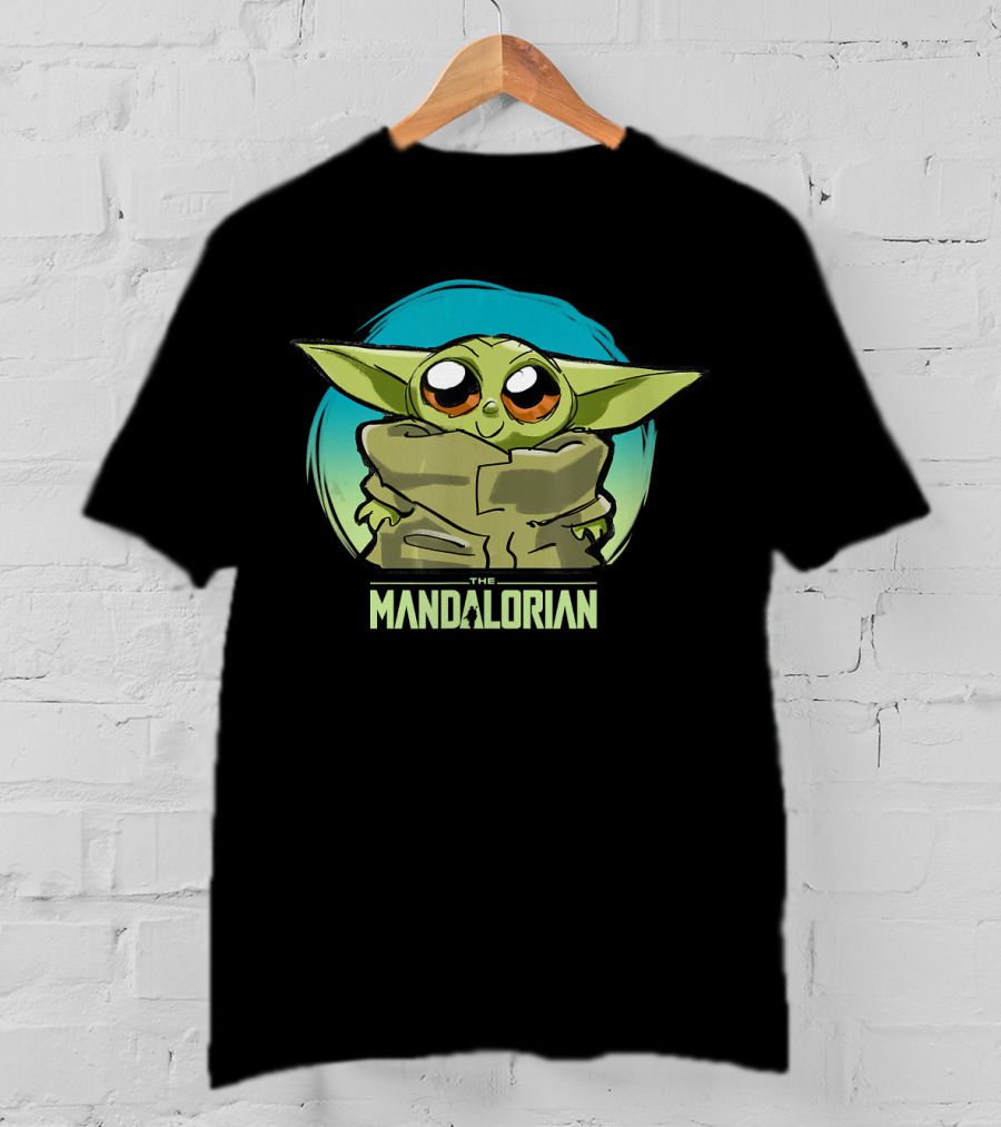 Star Wars The Mandalorian The Child Cute Blue Hue Baby Yoda Grogu T-Shirt