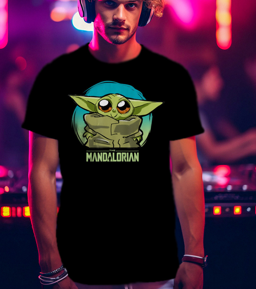 Star Wars The Mandalorian The Child Cute Blue Hue Baby Yoda Grogu T-Shirt
