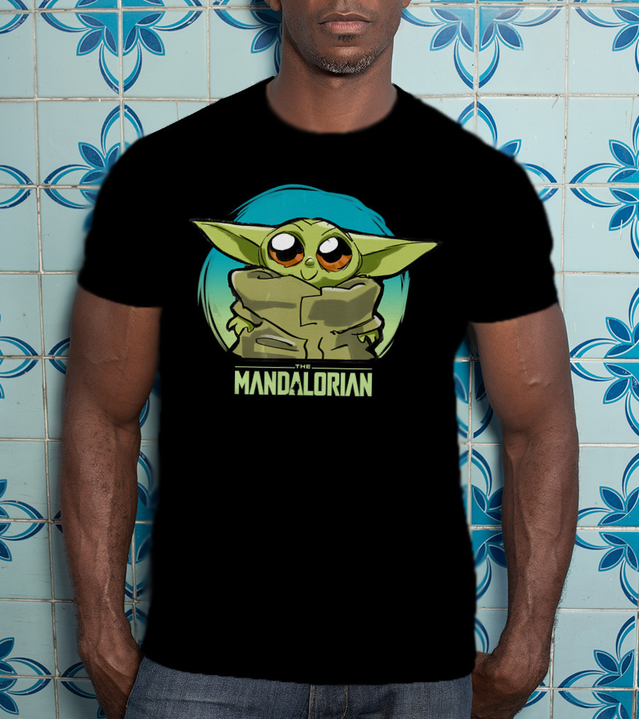 Star Wars The Mandalorian The Child Cute Blue Hue Baby Yoda Grogu T-Shirt