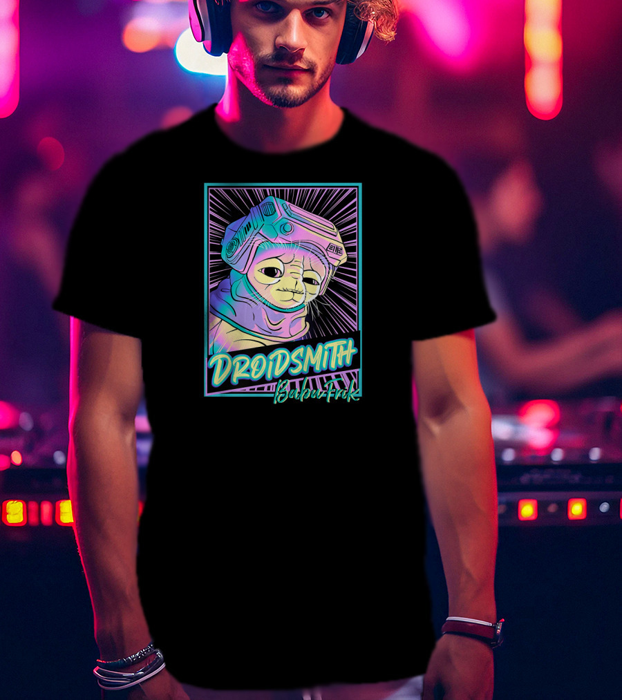 Star Wars The Rise Of Skywalker Droidsith Babu Frik Neon T-Shirt