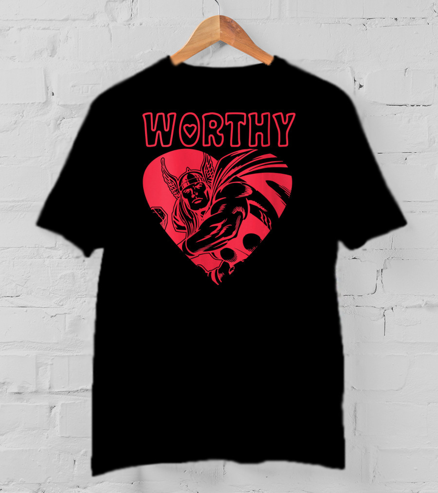 Marvel Valentine's Day Thor Avengers Worthy Heart T-Shirt