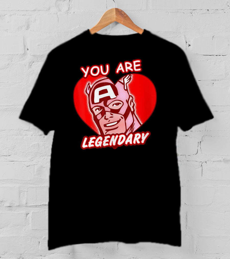 Marvel Valentine's Day Captain America You Are Legendary Avengers T-Shirt