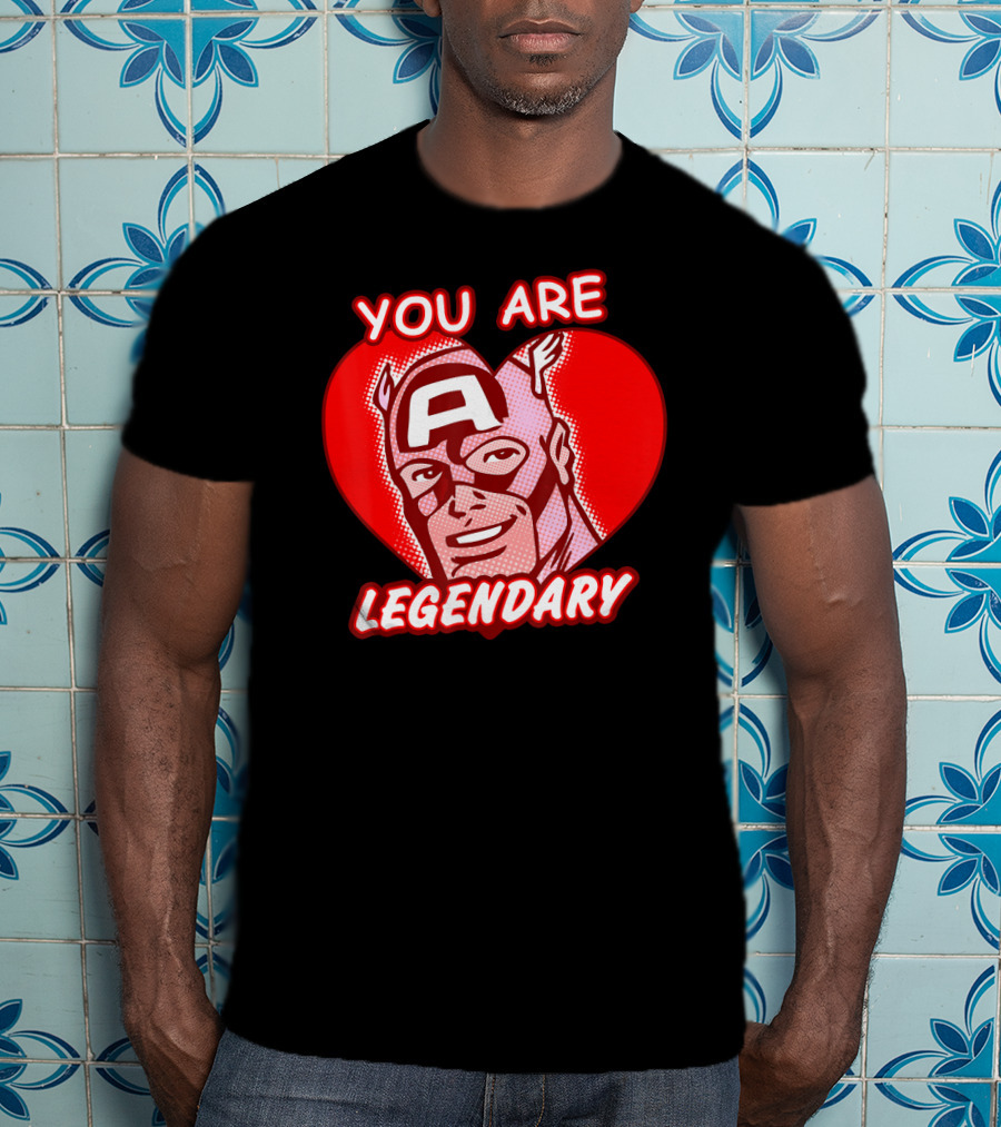 Marvel Valentine's Day Captain America You Are Legendary Avengers T-Shirt