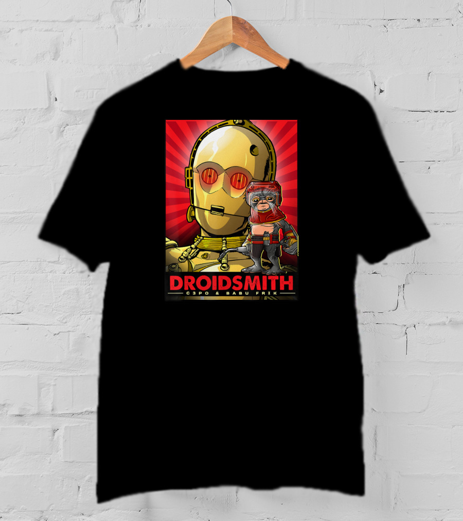Droidsmith C-3PO And Babu Frik Star Wars The Rise Of Skywalker Red T-Shirt