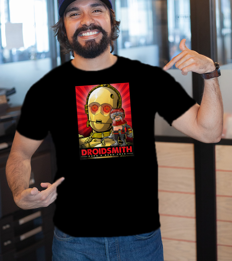 Droidsmith C-3PO And Babu Frik Star Wars The Rise Of Skywalker Red T-Shirt