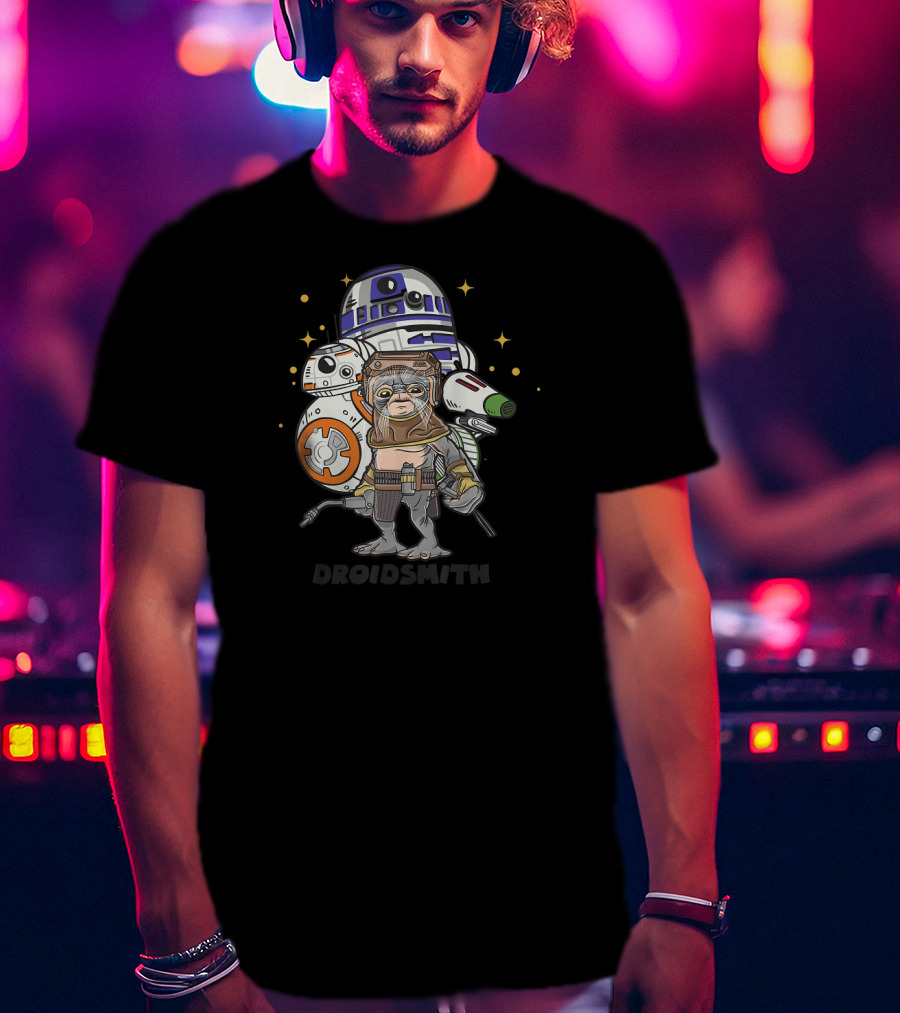 Star Wars The Rise Of Skywalker Babu Frik Droidsmith R2-D2 BB-8 C-3PO T-Shirt