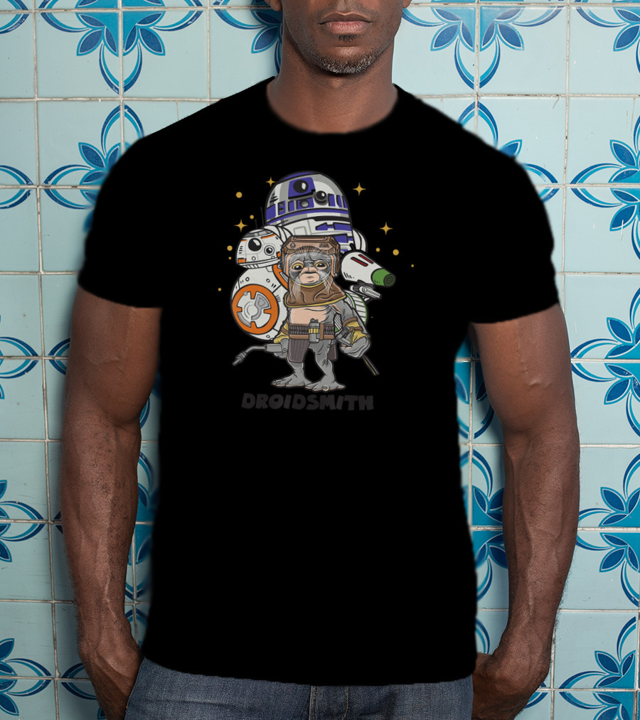 Star Wars The Rise Of Skywalker Babu Frik Droidsmith R2-D2 BB-8 C-3PO T-Shirt