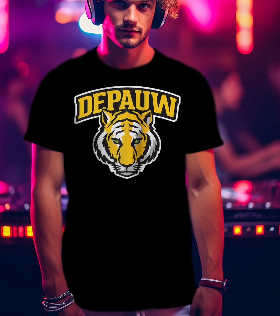 DePauw University Tigers NCAA PPDEPA15 Raglan Baseball T-Shirt