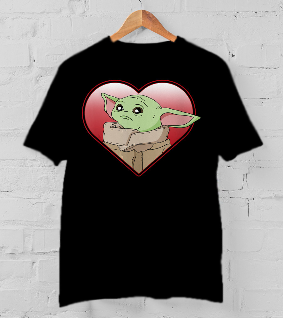 Star Wars The Mandalorian The Child Valentine Heart Grogu T-Shirt