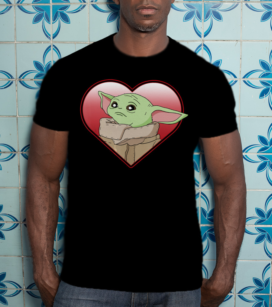 Star Wars The Mandalorian The Child Valentine Heart Grogu T-Shirt