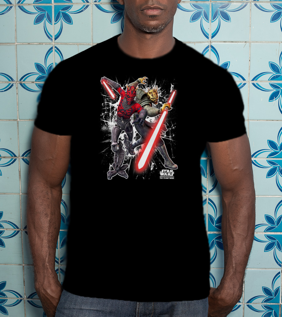 Star Wars The Clone Wars Darth Maul Savage Opress Lightsabers T-Shirt