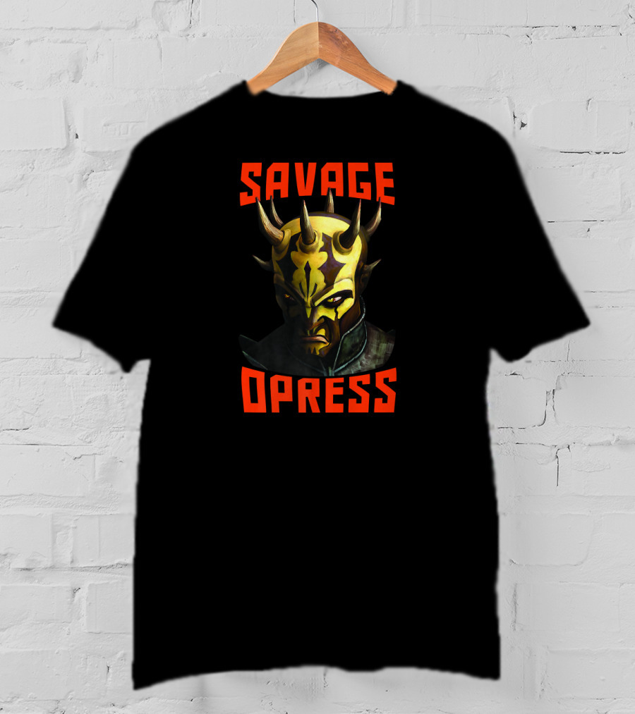 Star Wars The Clone Wars Savage Opress Big Face Text T-Shirt