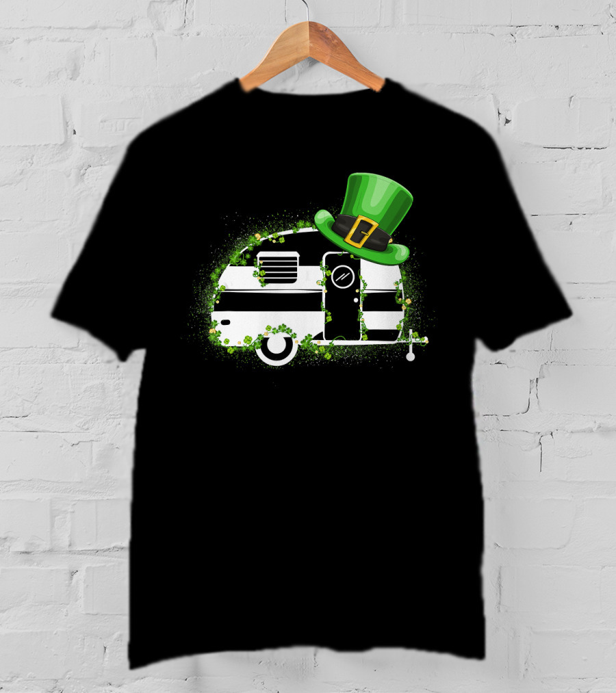 St Patrick's Day Leprechaun Hat Camper Van Adventure T-Shirt
