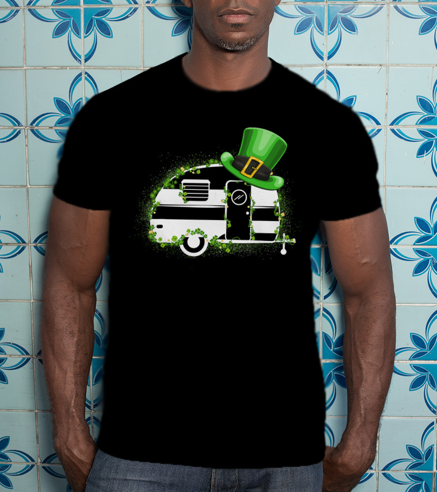 St Patrick's Day Leprechaun Hat Camper Van Adventure T-Shirt