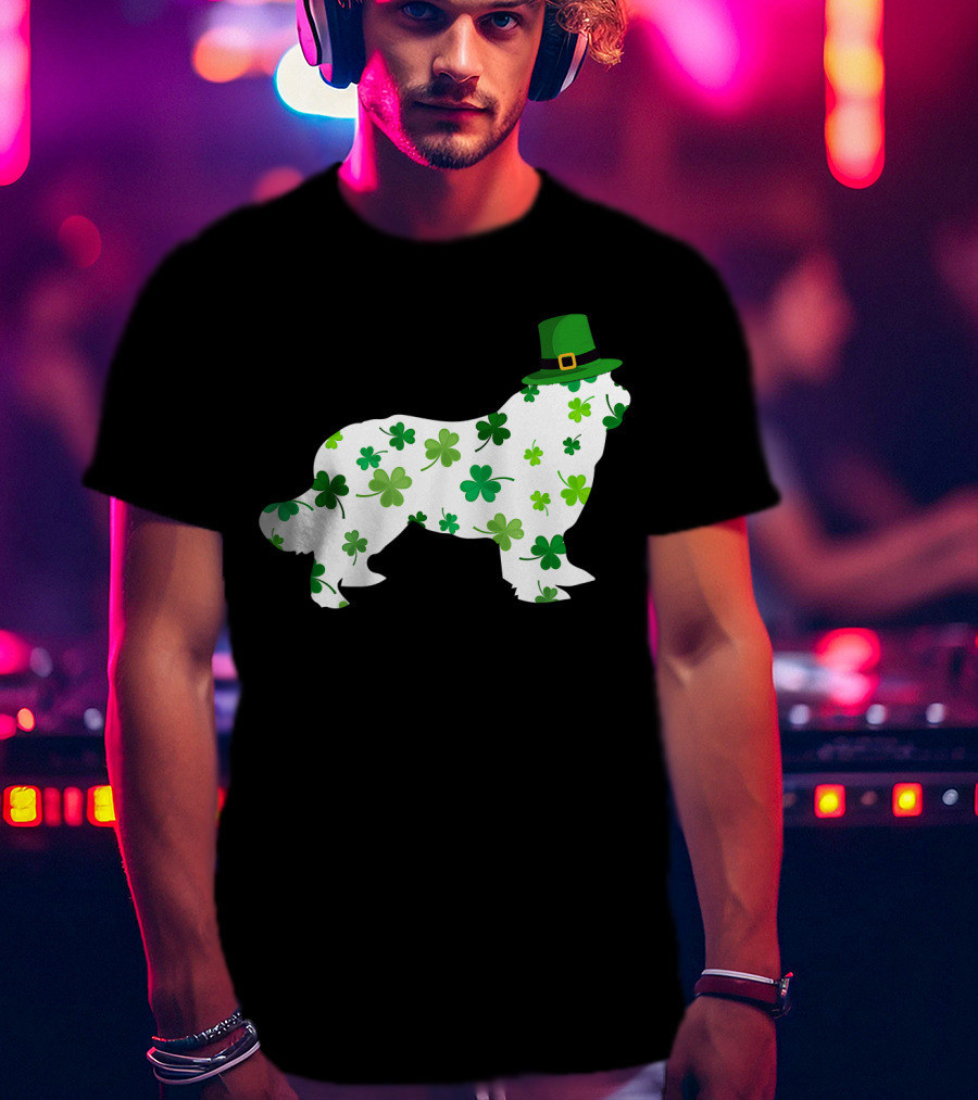 Dog Dad Dog Mom Patrick's Day Shamrock Newfoundland T-Shirt
