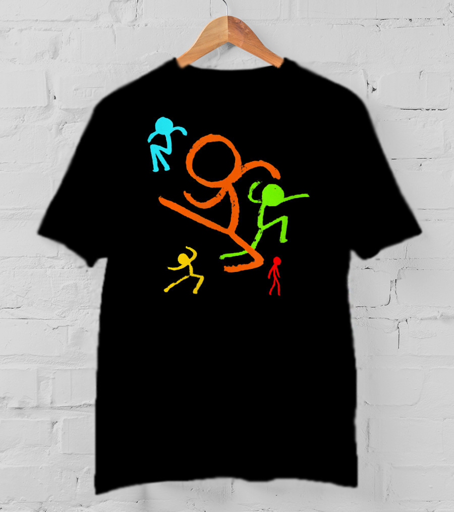 Five Colorful Stick Figures Youth Fashion T-Shirt