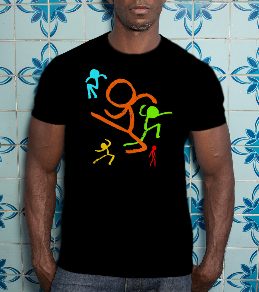 Five Colorful Stick Figures Youth Fashion T-Shirt