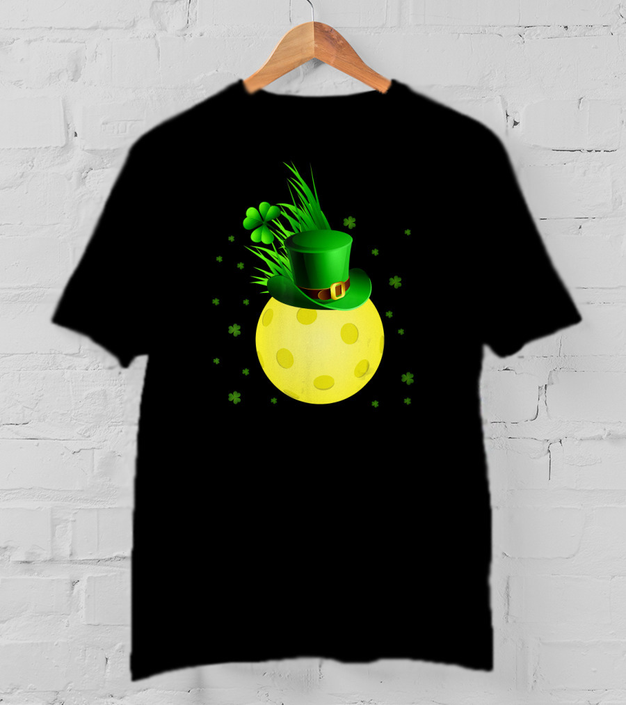 Leprechaun Pickleball Shamrock Hat Ball T-Shirt