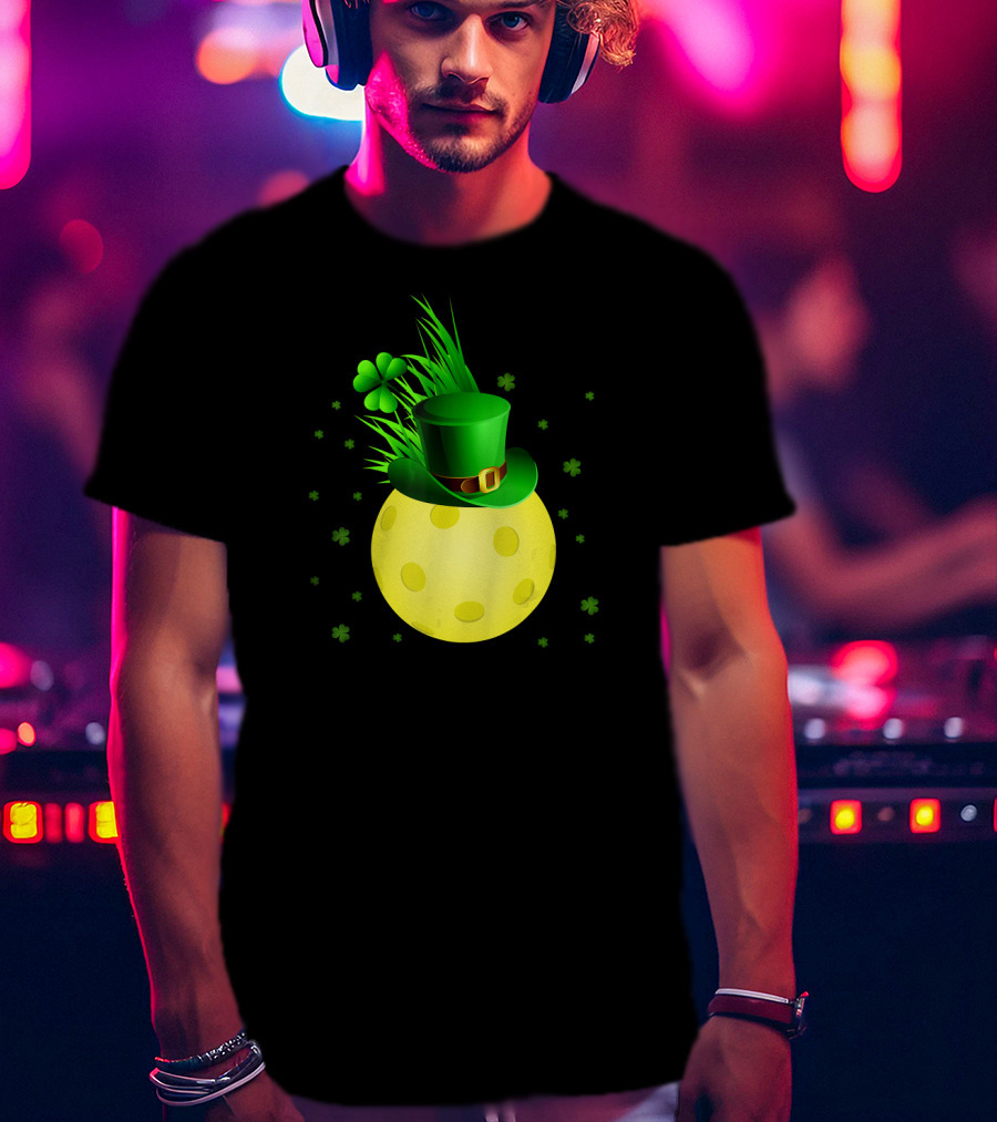 Leprechaun Pickleball Shamrock Hat Ball T-Shirt