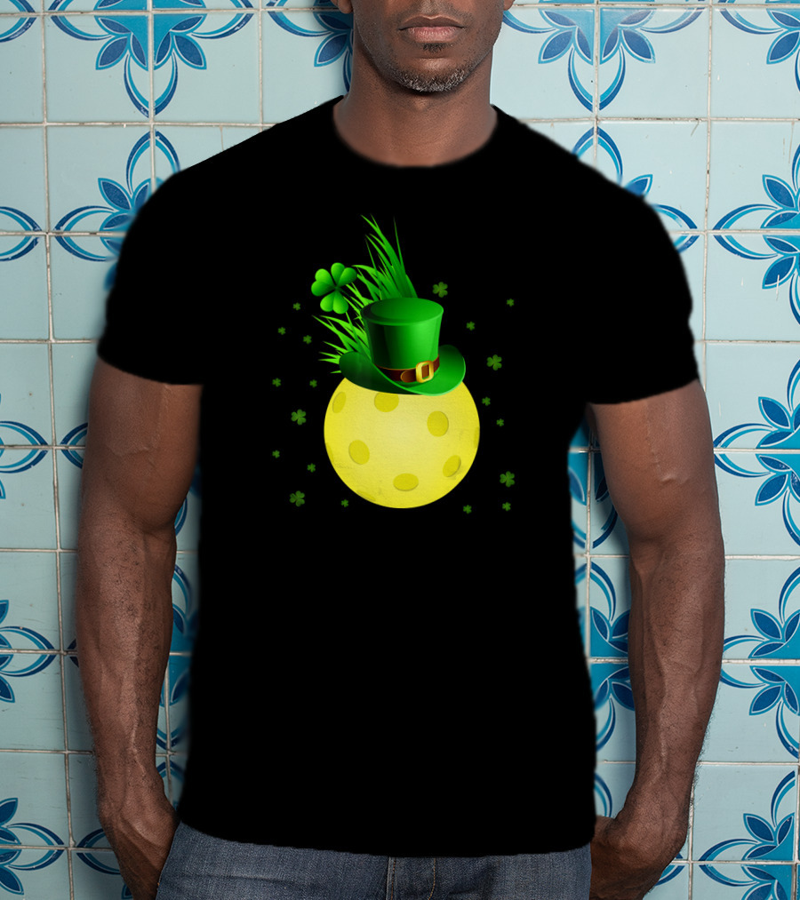 Leprechaun Pickleball Shamrock Hat Ball T-Shirt