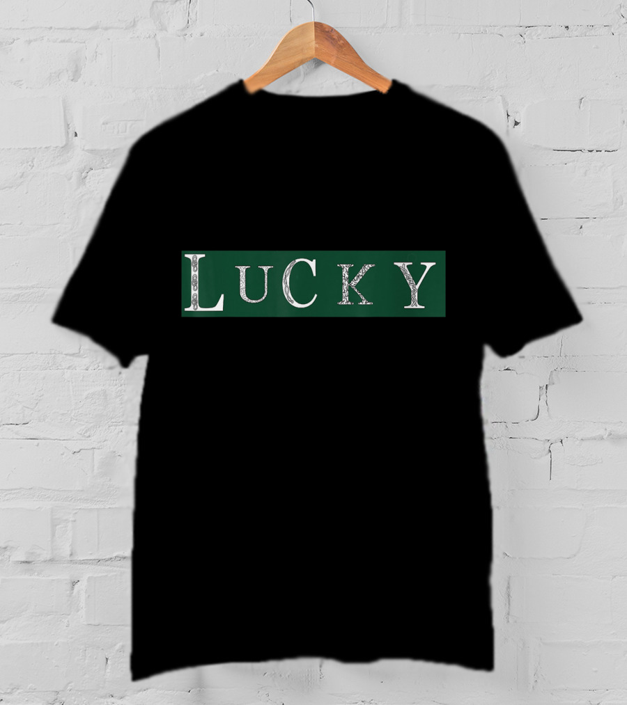 Lucky Celtic Irish Style Text Green T-Shirt