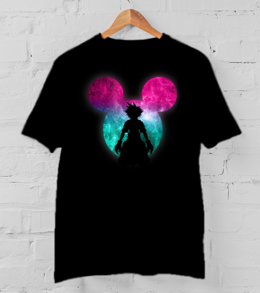 Disney Kingdom Hearts Galactic Mickey Mouse Silhouette Sora T-Shirt