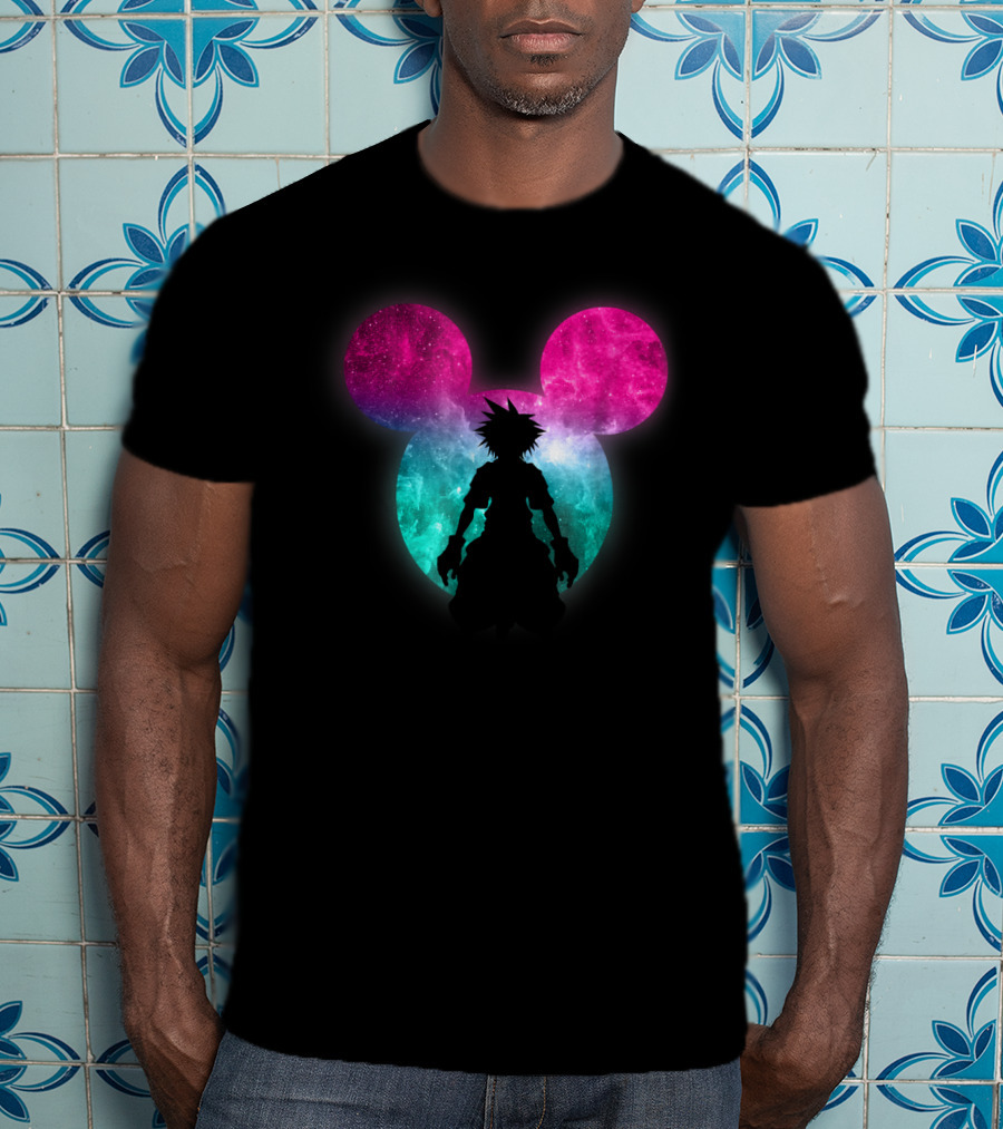 Disney Kingdom Hearts Galactic Mickey Mouse Silhouette Sora T-Shirt