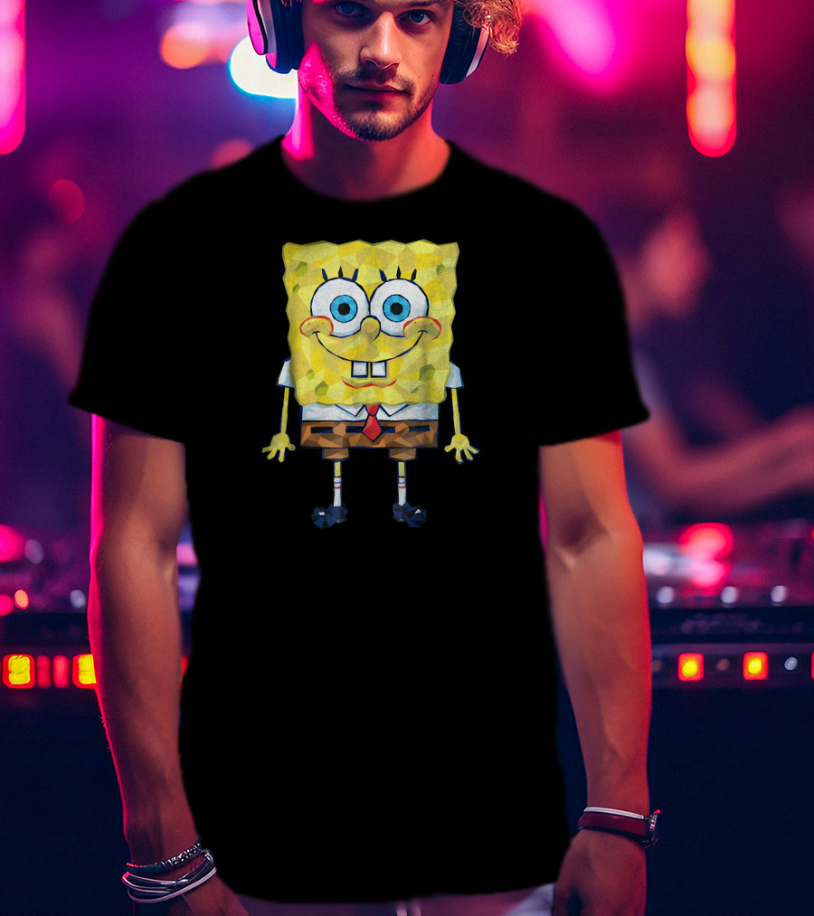 SpongeBob SquarePants Geometric Textured T-Shirt