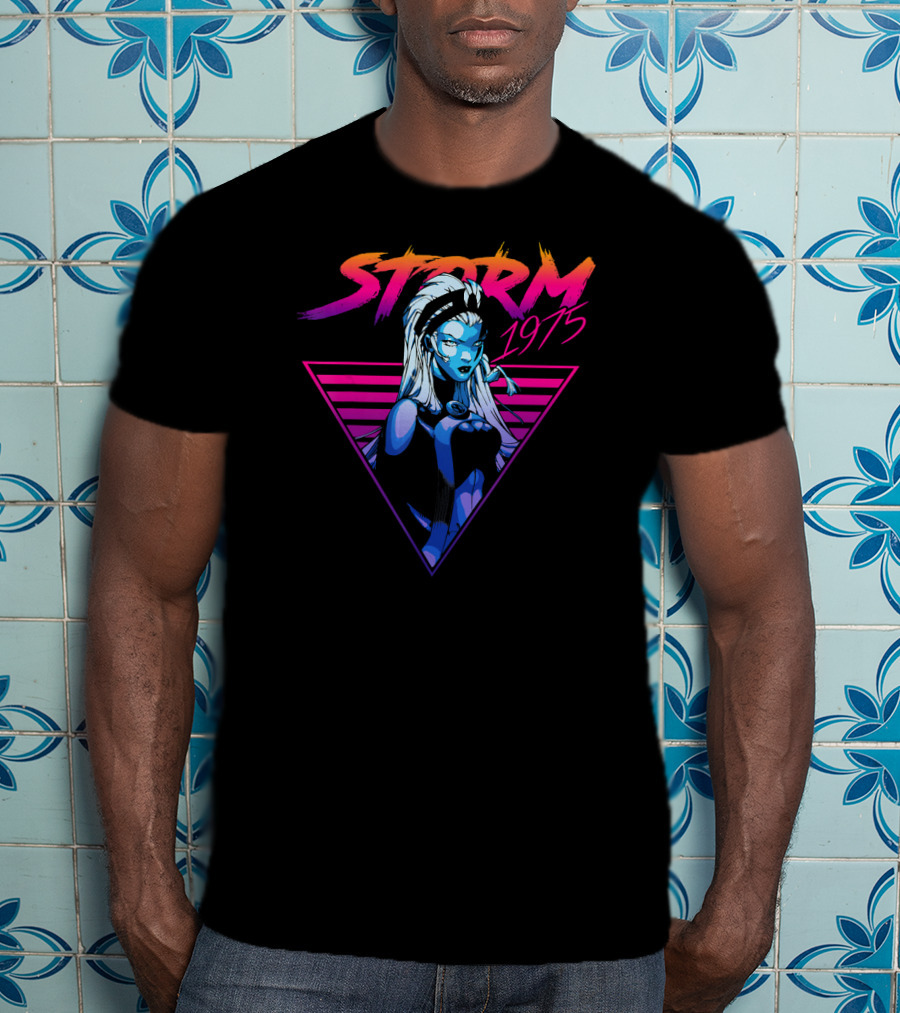 Marvel X Men Storm 1975 80's Triangle Gradient T-Shirt