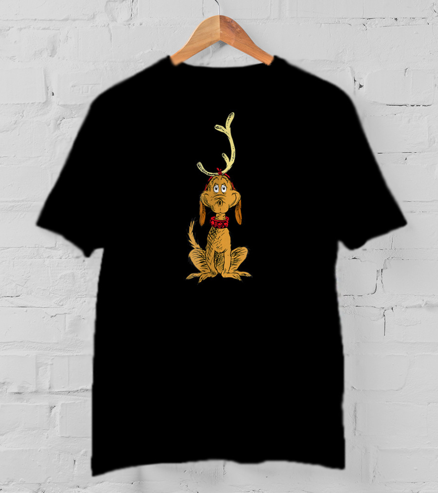 Max The Reindeer With Antlers From Dr. Seuss T-Shirt