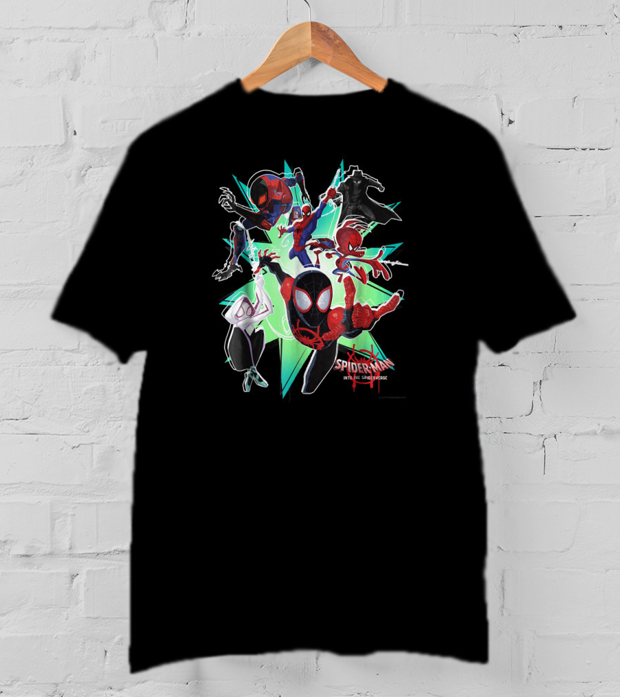 Marvel Spider-Man Into The Spider-Verse Action Group T-Shirt