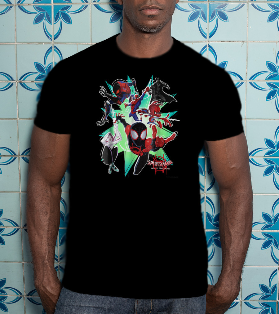 Marvel Spider-Man Into The Spider-Verse Action Group T-Shirt