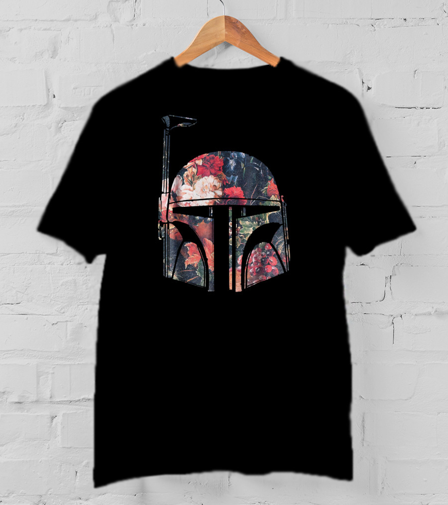 Star Wars Boba Fett Helmet With Floral Print T-Shirt