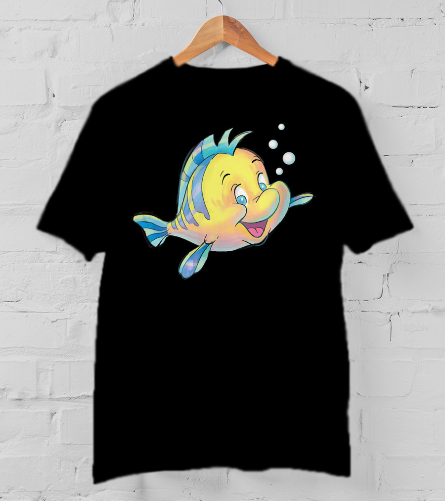 Disney The Little Mermaid Flounder And Bubbles T-Shirt