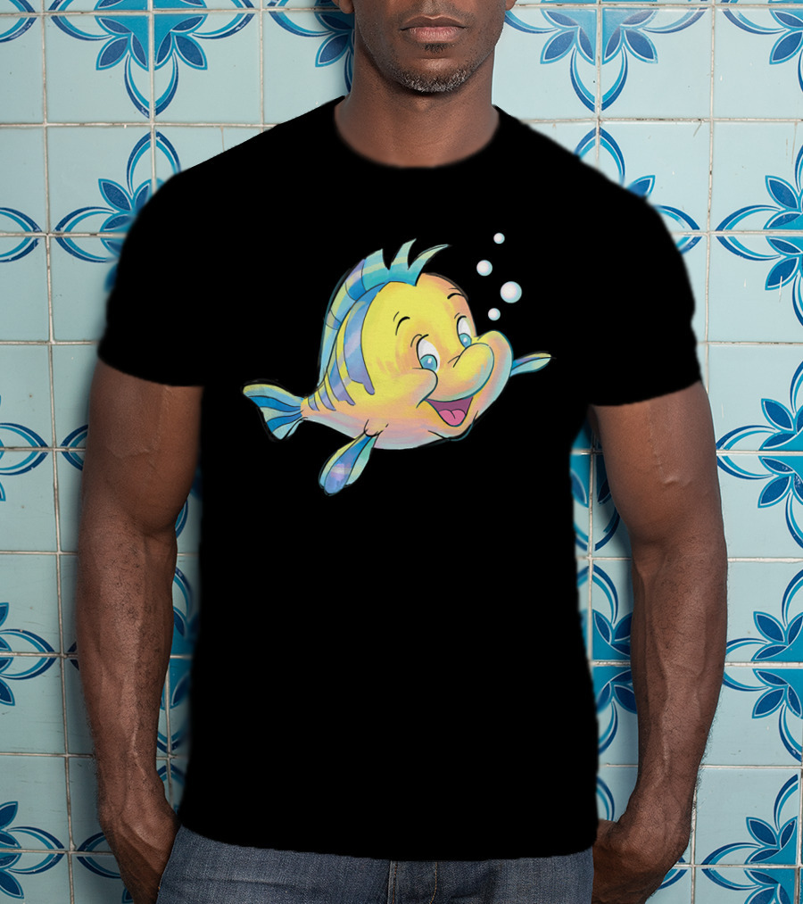 Disney The Little Mermaid Flounder And Bubbles T-Shirt