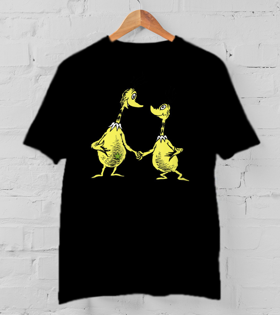 Dr. Seuss Little Sneetches Shaking Hands Iconic Yellow Characters T-Shirt